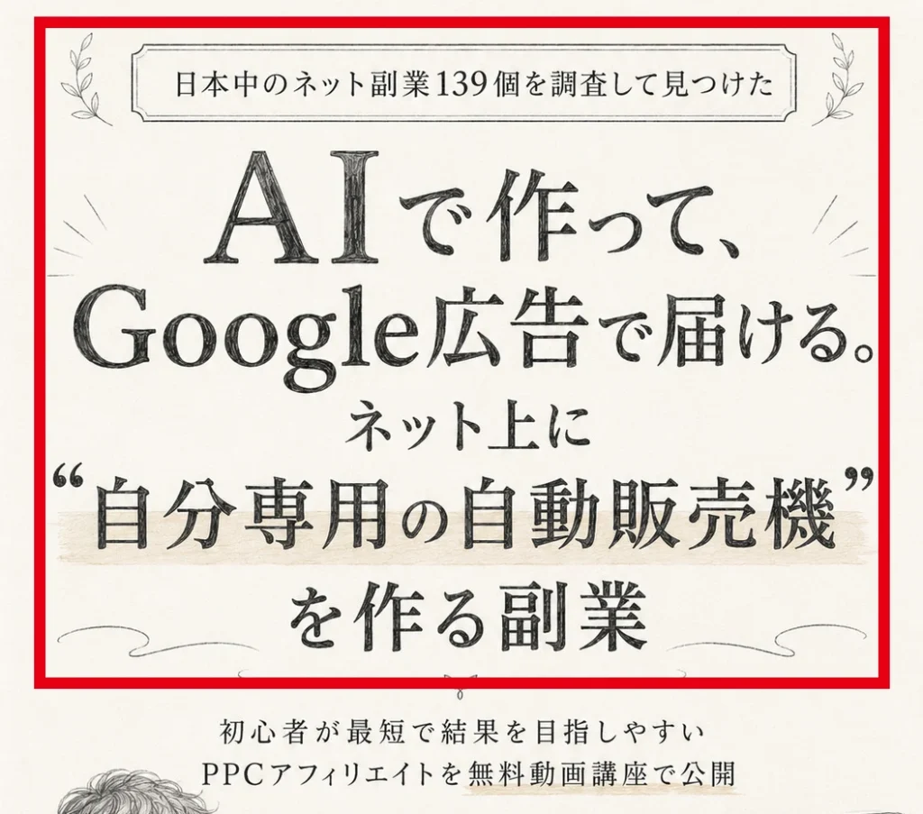 AIで作ってGoogle広告で届けるPPCアフィリエイトの案内