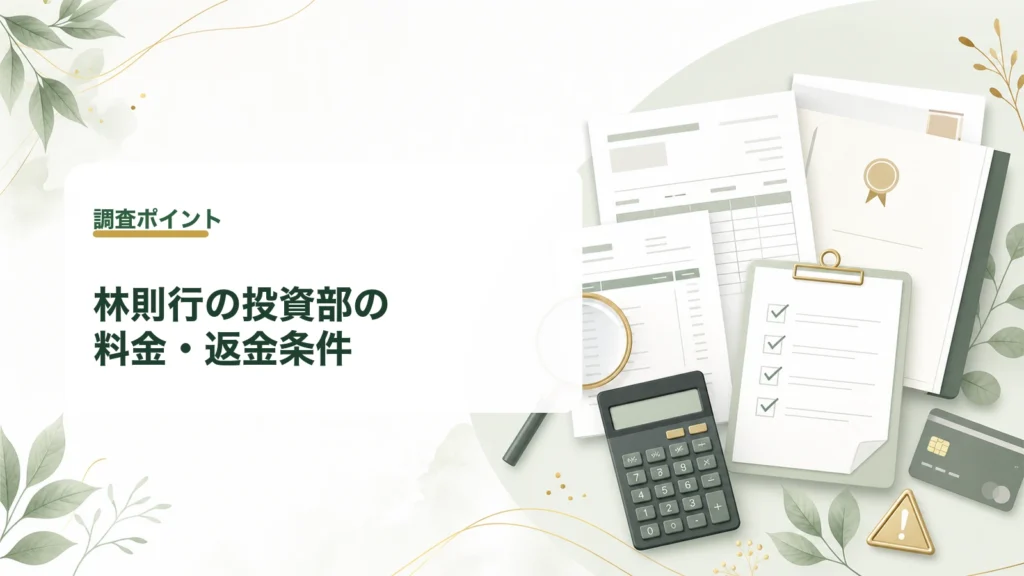  | 林則行の投資部の料金と返金条件を確認する見出し画像