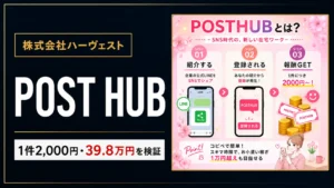POST HUBの副業は怪しい?39.8万円と株式会社ハーヴェストを調査