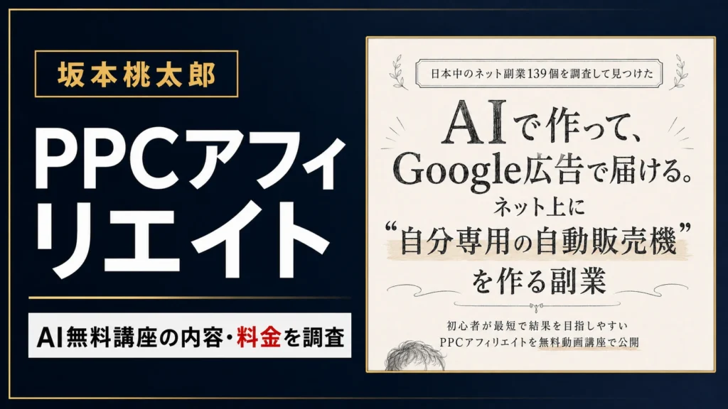 坂本桃太郎のPPCアフィリエイトは怪しい？AI無料動画講座を調査