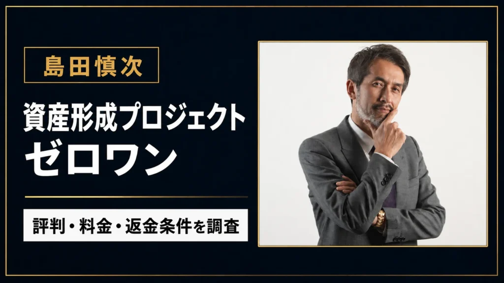 島田慎次の評判は？資産形成プロジェクトゼロワンと過去案件WITHを調査